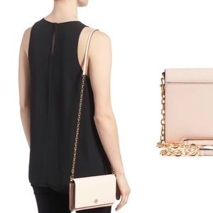 Tory Burch Leather Robinson Wallet on a Chain